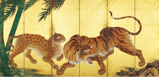 龍虎図屏風（りゅうこずびょうぶ）狩野山楽（かのうさんらく）筆　安土桃山〜江戸時代（17世紀）｜京都・妙心寺