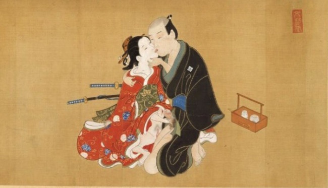 西川祐信 「春宵秘戯図巻」 【場面替】