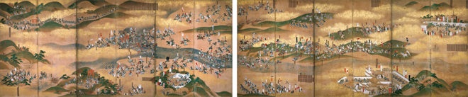 《川中島合戦図屏風　米沢本》 米沢市上杉博物館蔵