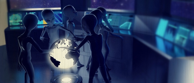 地球を見ている宇宙人