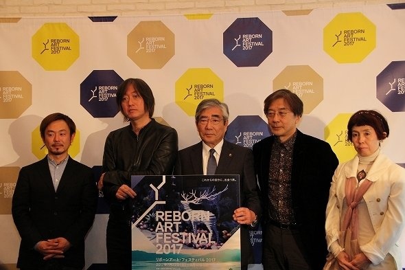 左から目黒浩敬さん、小林武史さん、亀山紘さん、中沢新一さん、和多利恵津子さん