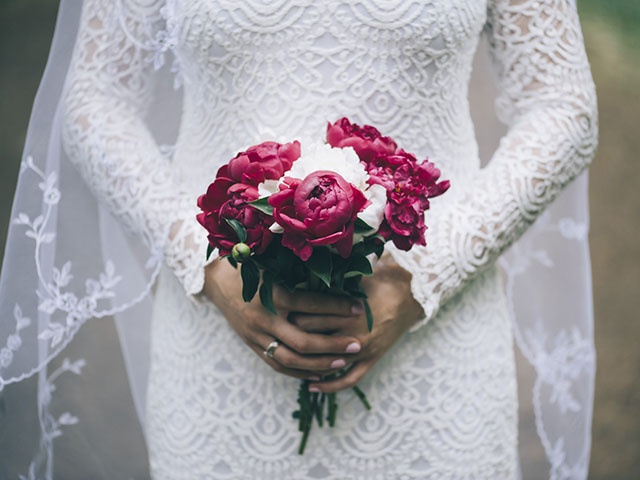 Beautiful bride in a white dress