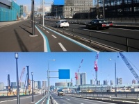 上が12月、下が3月に撮影した写真。建設の進みぶりが見て取れる