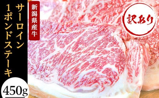 新潟県 長岡市「【訳あり】新潟県産牛（長岡産） サーロイン1ポンドステーキ」17000円（ふるさとチョイスより）