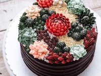 多肉植物てんこもり。リアリティが突出するサボテンケーキ