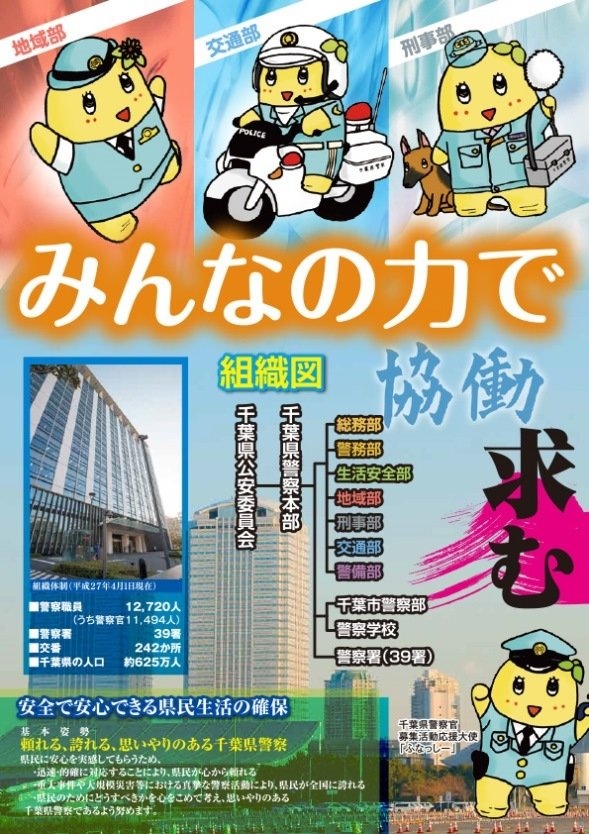 千葉県警察平成28年度警察官募集パンフレット中面(千葉県警察公式サイトより)
