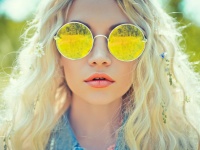 Outdoor portrait of young hippie woman