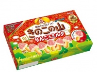 発売40周年記念のお祝いパッケージで登場『きのこの山 りんご＆ミルク』『たけのこの里 ミックスベリー＆ミルク』発売